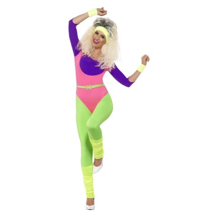 80-ųjų spalvingas sportinis kostiumas