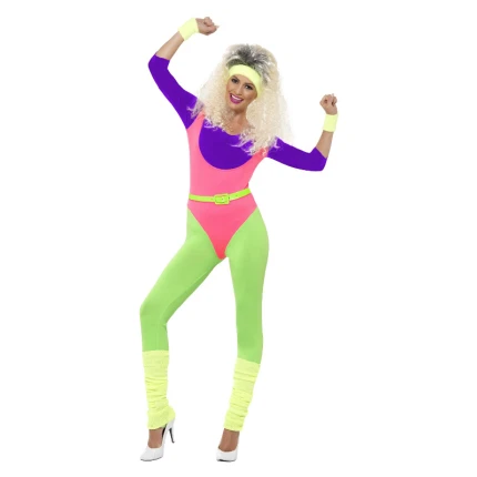 80-ųjų spalvingas sportinis kostiumas