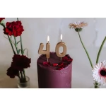 Auksinė gimtadienio žvakutė "0"