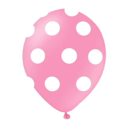 Balionas rožinis su baltais taškeliais (30 cm)
