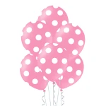 Balionas rožinis su baltais taškeliais (30 cm)