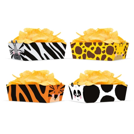 Dėžutė užkandžiams Safario gyvūnai (4 vnt.)