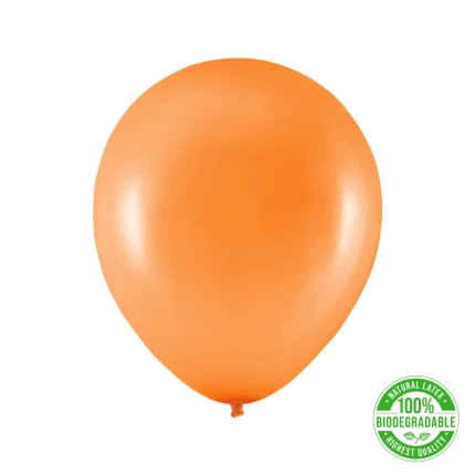 Eco balionas, metalizuotas oranžinis (30 cm)