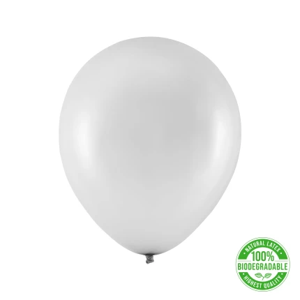 Eco balionas, metalizuotas sidabrinis (30 cm)