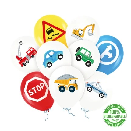 Eco balionų rinkinys Automobiliai (9 vnt.)