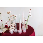 Ilgos stalo žvakės Kreminės spalvos (24cm/10vnt)