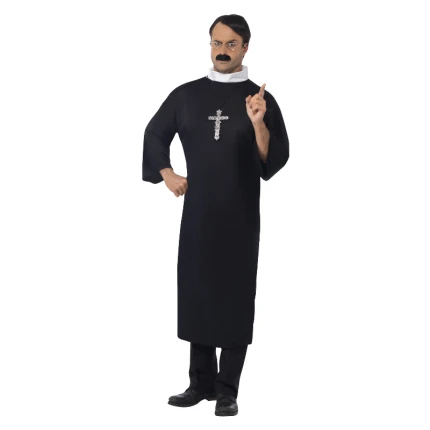 Juodas kunigo kostiumas