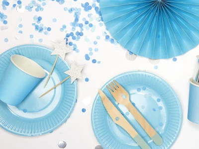 Medinių stalo įrankių rinkinys su švelniai žalsvu dekoru (18vnt./16cm)