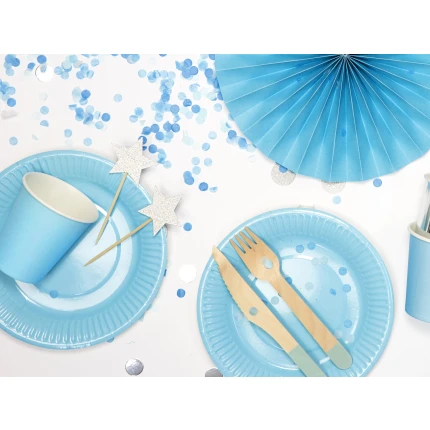 Medinių stalo įrankių rinkinys su švelniai žalsvu dekoru (18vnt./16cm)