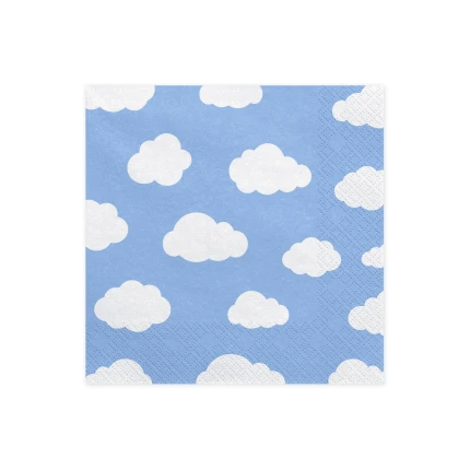 Melsvos servetėlės Debesėlis (20 vnt./33x33 cm)