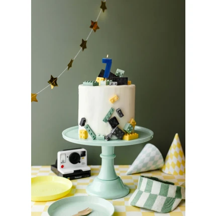 Mėlyna gimtadienio žvakutė "7"