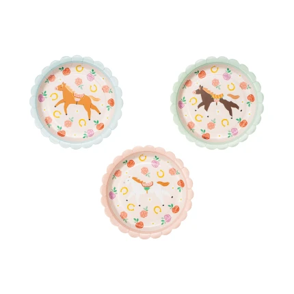 Popierinės lėkštutės Arkliukai (6 vnt./18 cm)