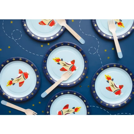 Popierinės lėkštutės Lėktuvėlis (6 vnt./18 cm)