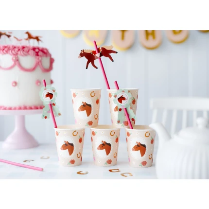 Popieriniai šiaudeliai Arkliukai (6vnt./19.5 cm)