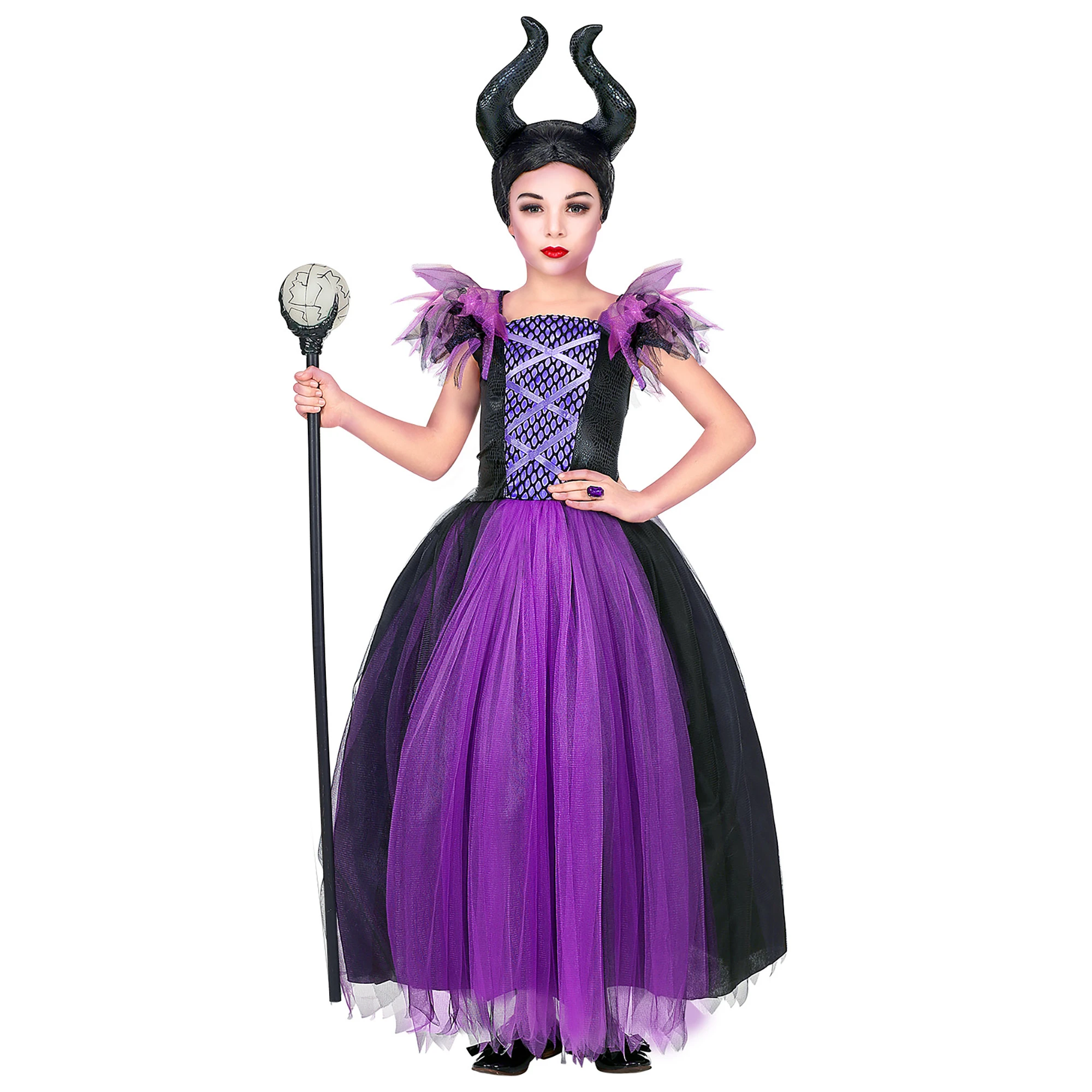 Puošnus Maleficent piktadarės kostiumas Puošnus Maleficent piktadarės kostiumas