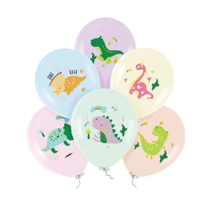 Spavotų balionų rinkinys Dinozaurai (6 vnt.)
