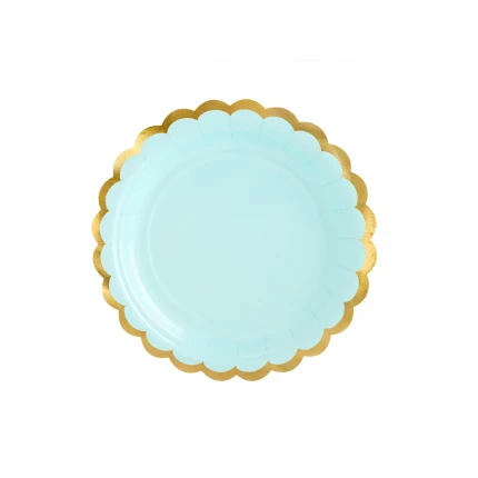 Švelniai žalsvos popierinės lėkštutės (6 vnt./18 cm)