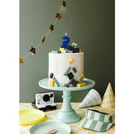 Tamsiai mėlyna gimtadienio žvakutė "2"