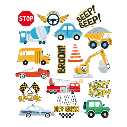 Tatuiruočių rinkinys Automobiliai (17 vnt.)