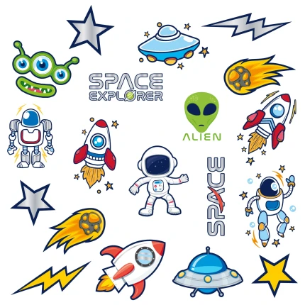Tatuiruočių rinkinys Kosmosas (19 vnt.)
