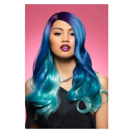 Mermaid Colors Long Wavy Wig
