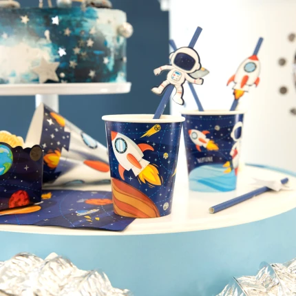 Vienkartiniai puodeliai Kosmosas (6 vnt/ 220 ml)