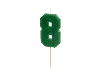 Žalia gimtadienio žvakutė "8"