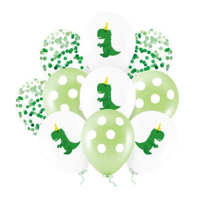 Žalsvų balionų rinkinys Dinozaurai (10 vnt.)