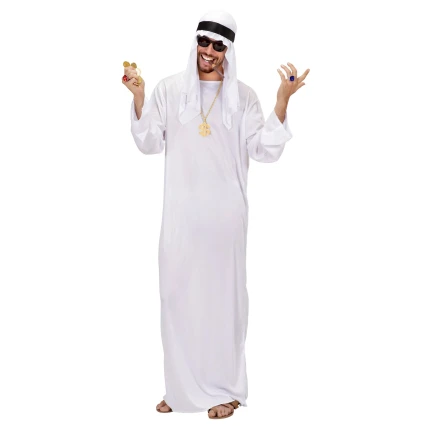 Arab Sheikh Costume with White Headscarf