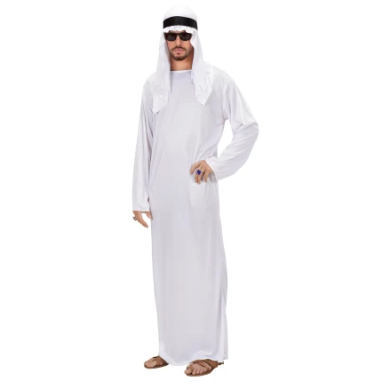 Arab Sheikh Costume with White Headscarf