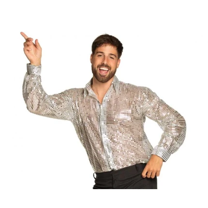 Blizgūs vyriški disco marškiniai