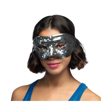 Sidabrinė disco maskarado kaukė