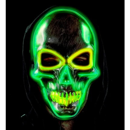 LED skeleto kaukė, žalia
