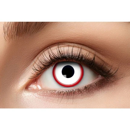 White and Red Coloured Contact Lenses for Parties