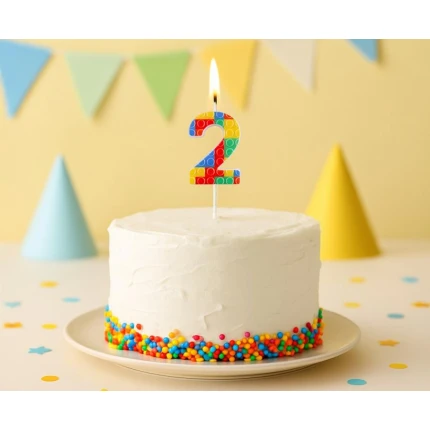 LEGO Brick Birthday Candle "2"