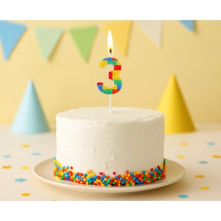 LEGO Brick Birthday Candle "3"