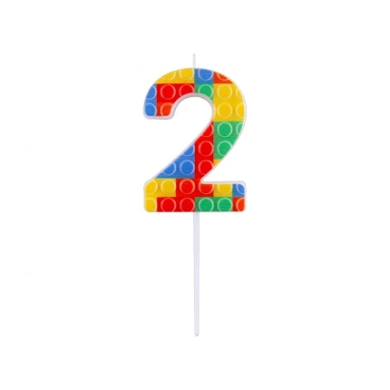 LEGO Brick Birthday Candle "2"