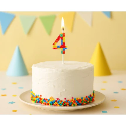 LEGO Brick Birthday Candle "4"