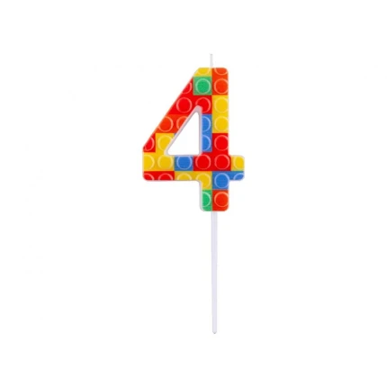 LEGO Brick Birthday Candle "4"