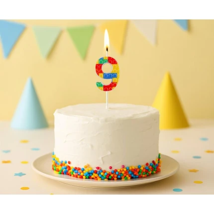 LEGO Brick Birthday Candle "9"