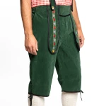 Žali ilgesni bavariški šortai Lederhose - Image 3