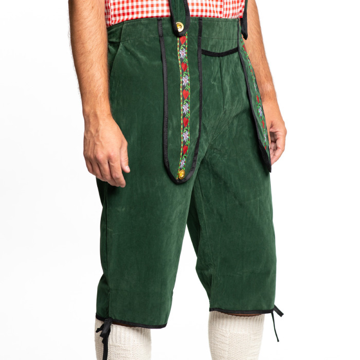 Žali ilgesni bavariški šortai Lederhose - Image 3
