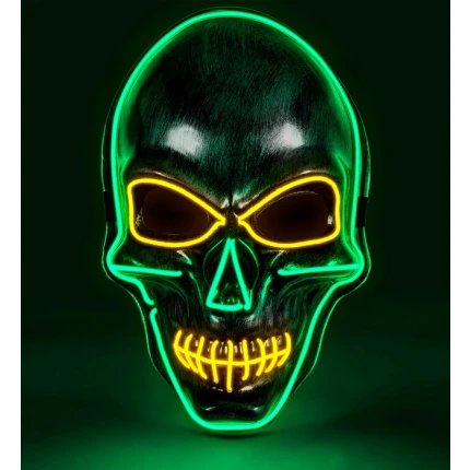 LED skeleto kaukė, žalia
