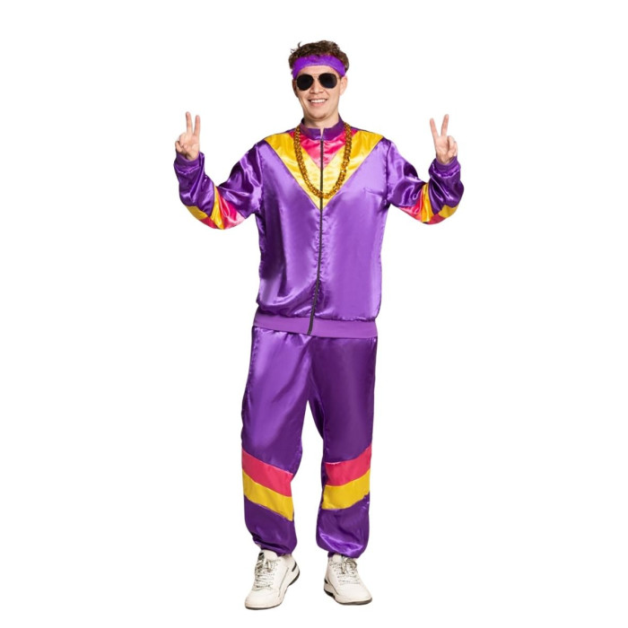 Violetinis 80-ųjų sportinis kostiumas su aksesuarais - Image 1