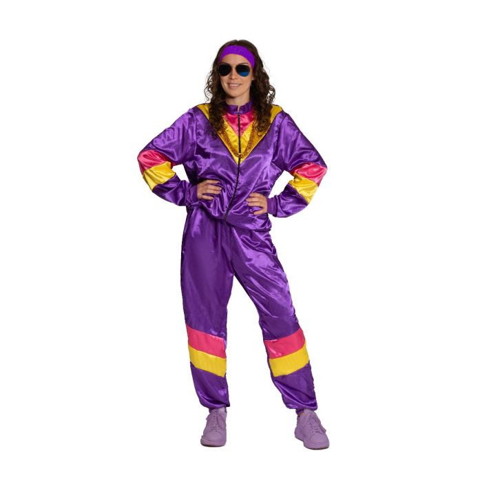 Violetinis 80-ųjų sportinis kostiumas su aksesuarais - Image 3