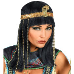 Juodas egiptietės perukas su galvos papuošalais - Image 2