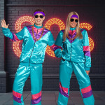 80-ųjų žydras sportinis kostiumas su aksesuarais - Image 8