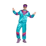 80-ųjų žydras sportinis kostiumas su aksesuarais