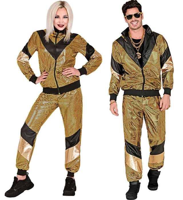 auksinis disco kostiumas suaugusiems Gold Disco Tracksuit Costume