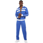 Mėlynas 90-ųjų sportinis kostiumas